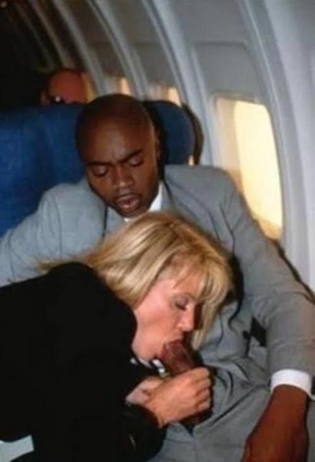 blonde mil, bbc, airplane flight, stewardess