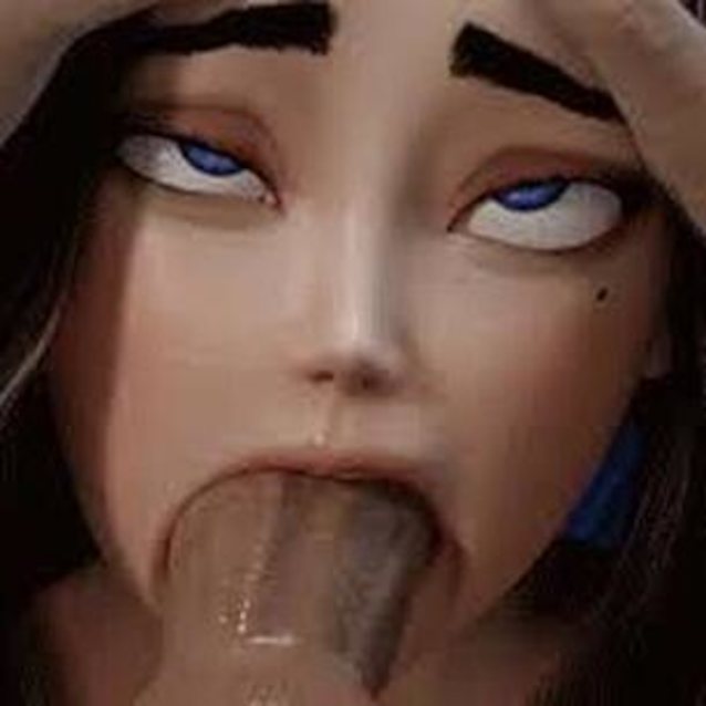 blowjob, blue eyes, brown hair