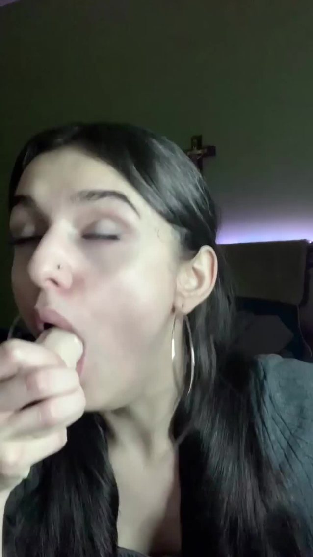 gagging, sucking, dildo, spit