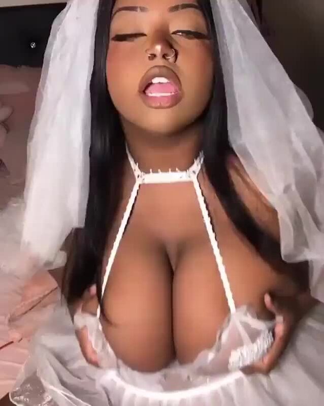 camgirl, ebony, big tits, bride