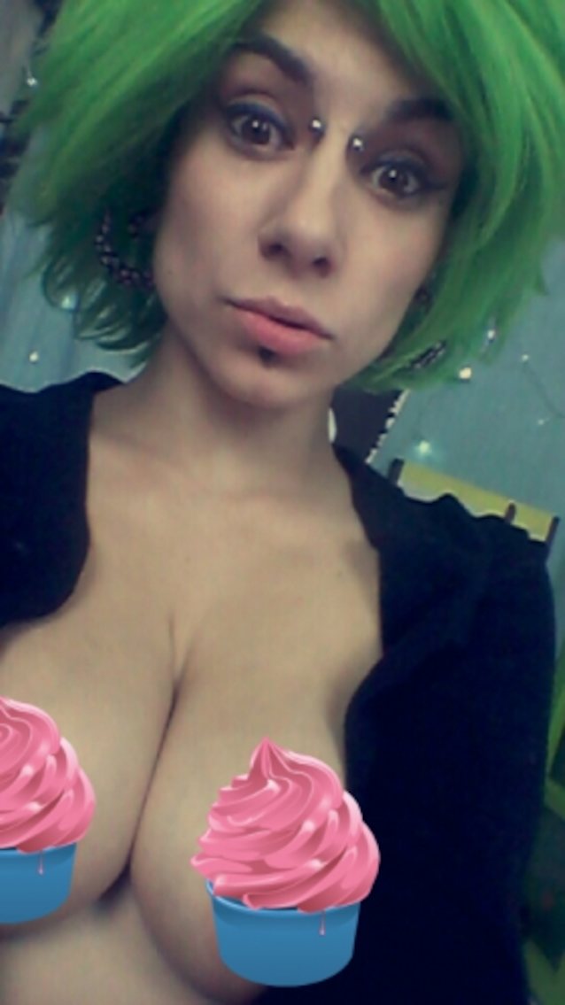 green hair breasts icons