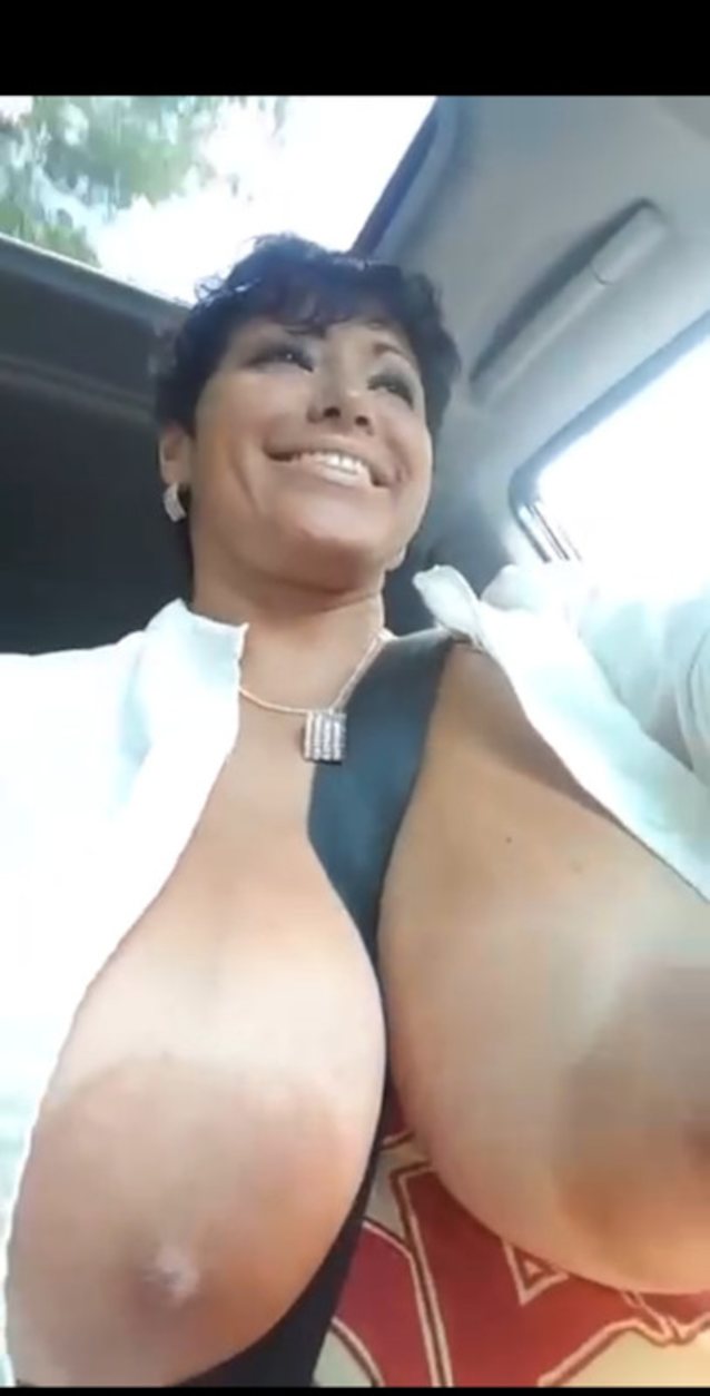 milf big tits car