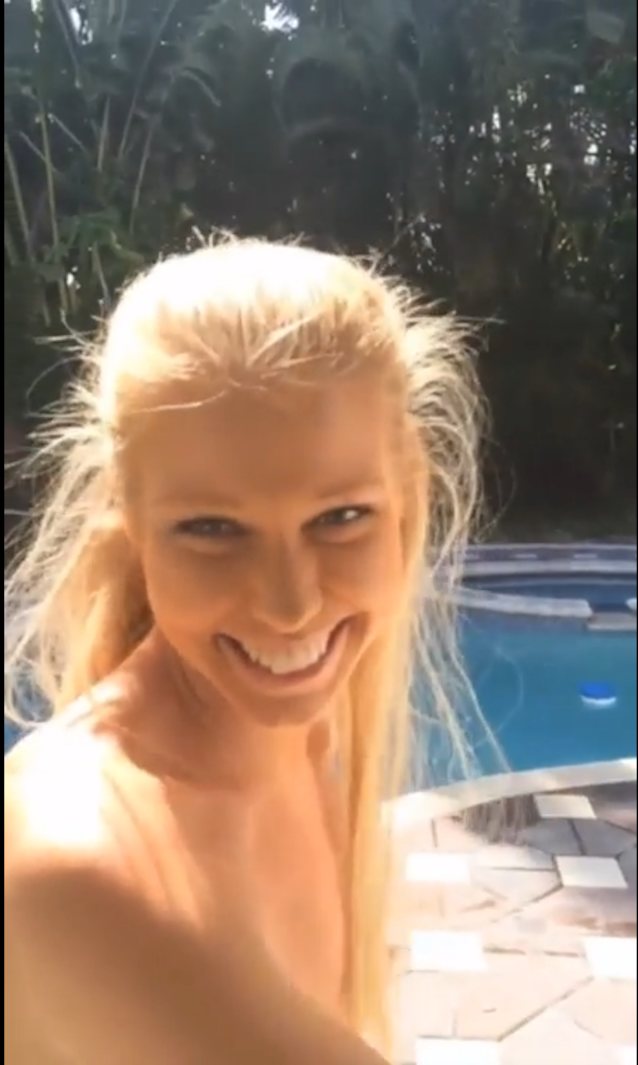 blond pornstar swiming pool