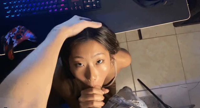 asian, gamer, blowjob, pov, dark hair