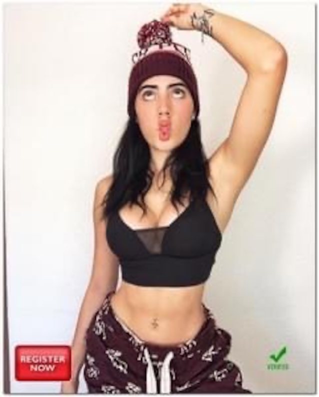 brunette, big boobs, winter hat, hat, duckface