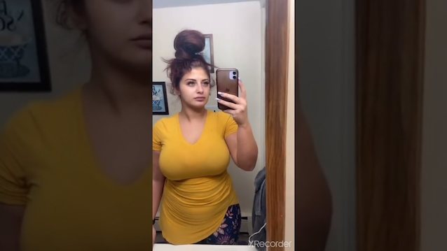 brunette busty tiktok