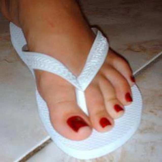 feet, flip flop, cute, gorgeous, red