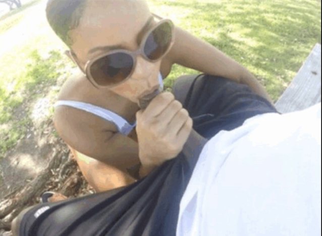 ebony, glasses, public, blowjob, head