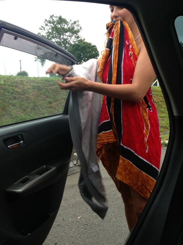 public, dark, car, dress