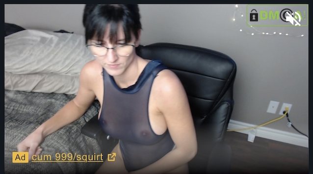 cam girl, porn ad, glasses