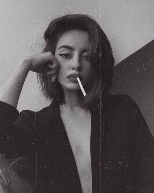 smoking, cigarette, black and white, model