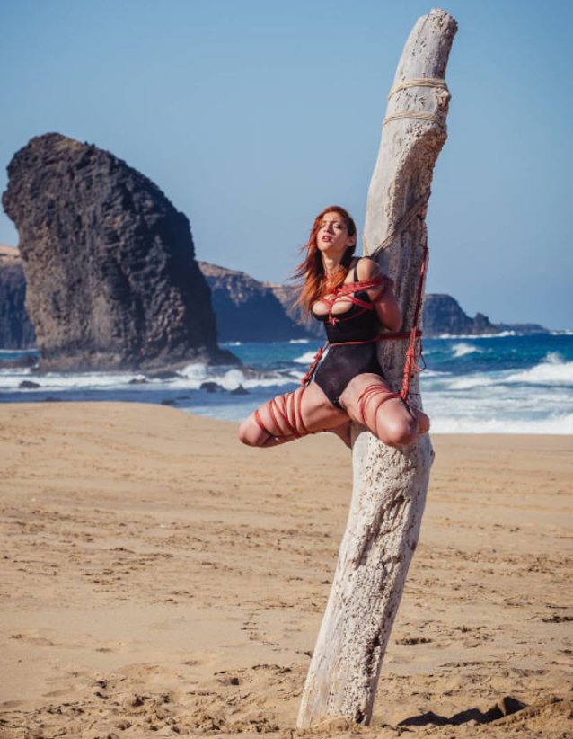 amateur, bondage, beach