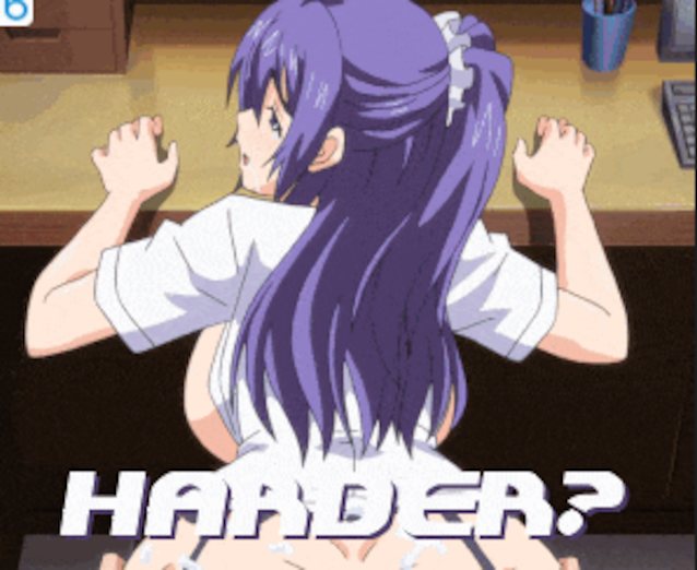 hentai, purple hair, oppai, big tits, big ass