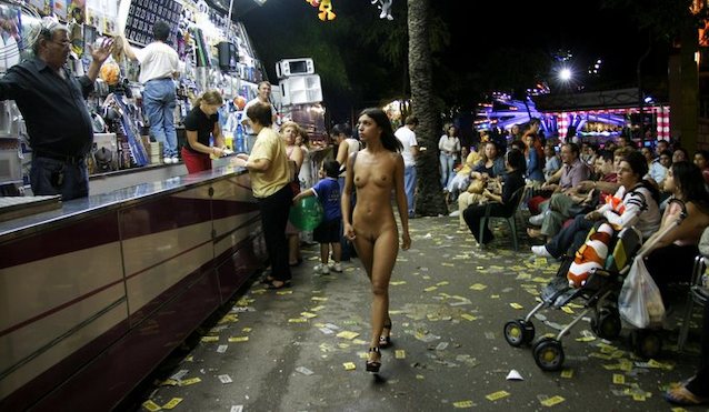 latina, naked in public, nudism