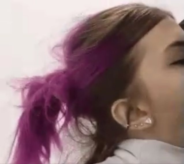 purple hair blowjob hair pulling