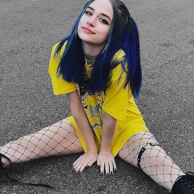 teen, blue hair, alternative, hot, cute