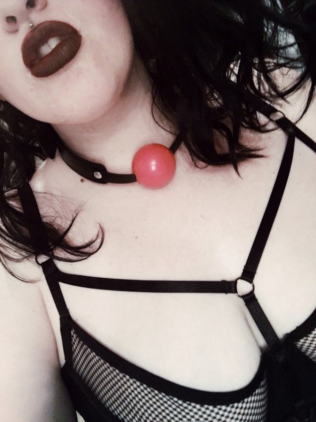 bbw, ballgag, goth, bdsm, lingerie