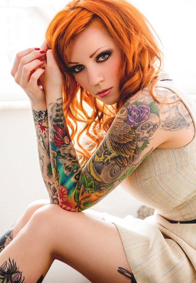 redhead, tattoos, model, sexy, beautiful