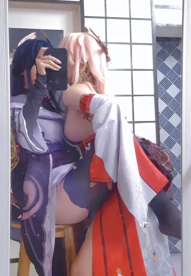 cosplay, duo, sideboob, thighs, legs