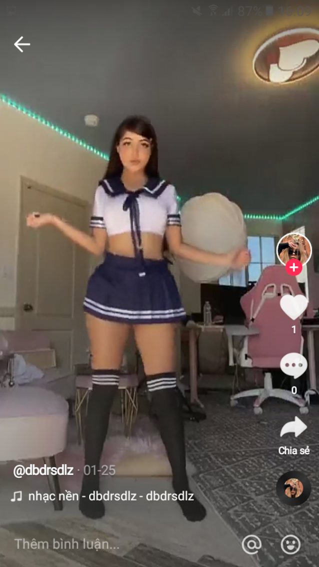 tiktok, school uniform, cosplay, sexy, big boobs