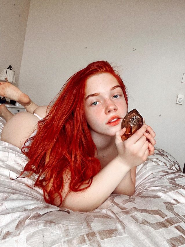 redhead, teen, thong, piercings, freckles