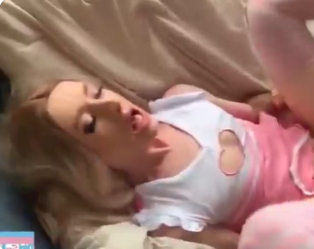 blonde pink dress shemale