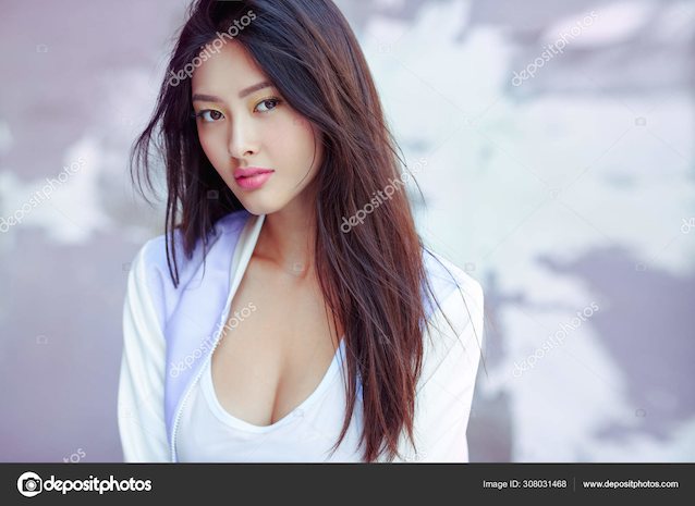 asian, long hair, big tits, model