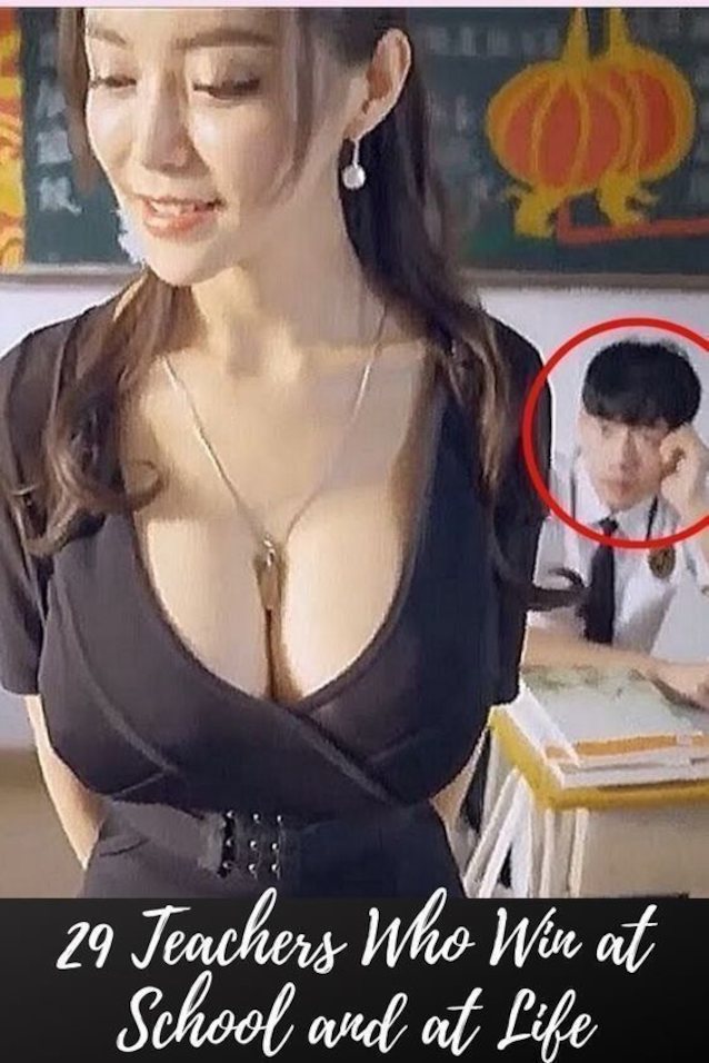 asian, big tit, cleavage, teacher, uniform