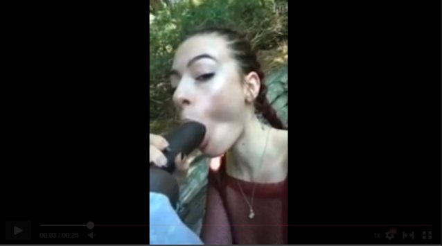 blowjob, bbc, braids, white, outdoors