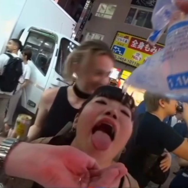 japanese, stream, tongue out