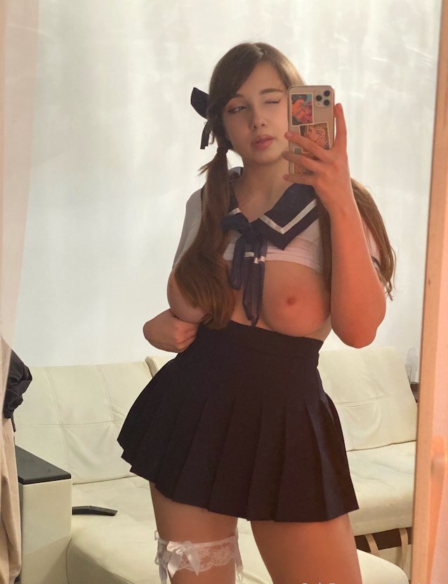 big tits, schoolgirl, cosplay, brunette