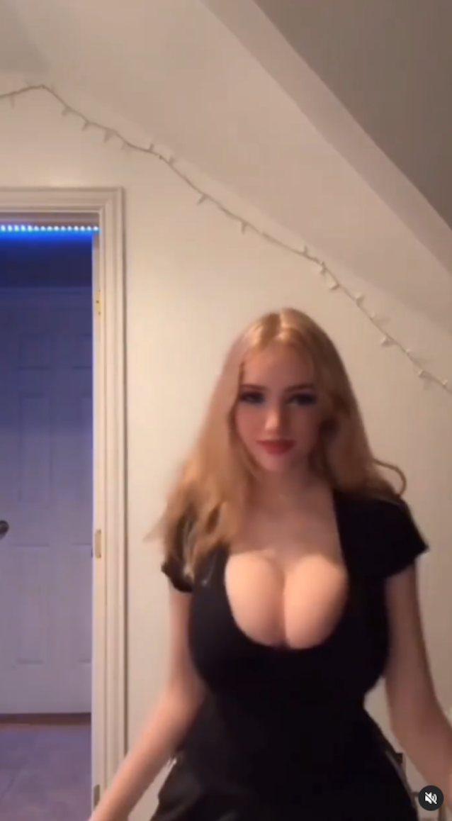 big tits, blonde, tiktok