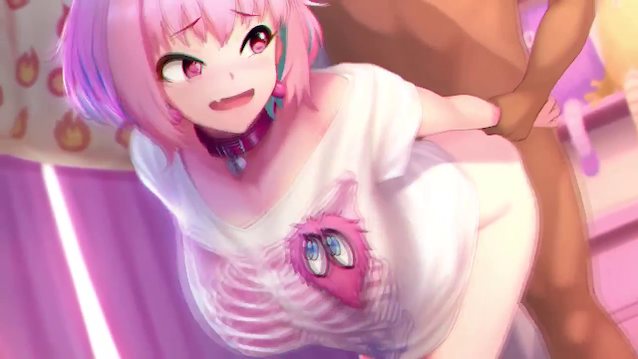 hentai, pink hair, animation