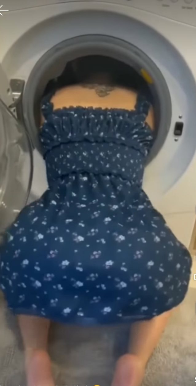 washing machine, stuck, big ass, ass, dress