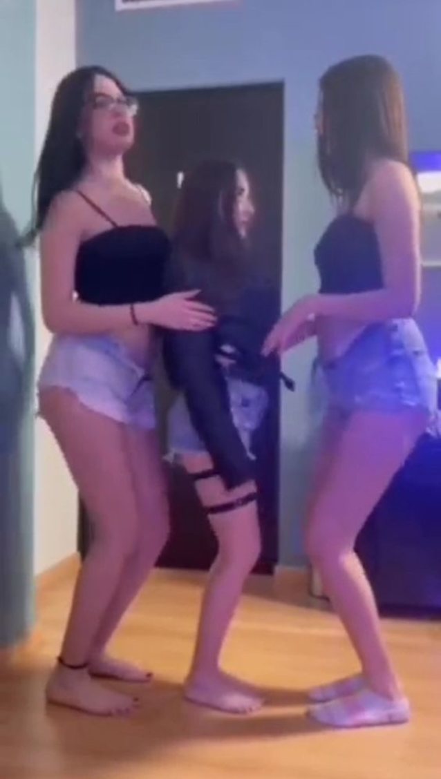 lesbian, threesome, dancing, video, petite