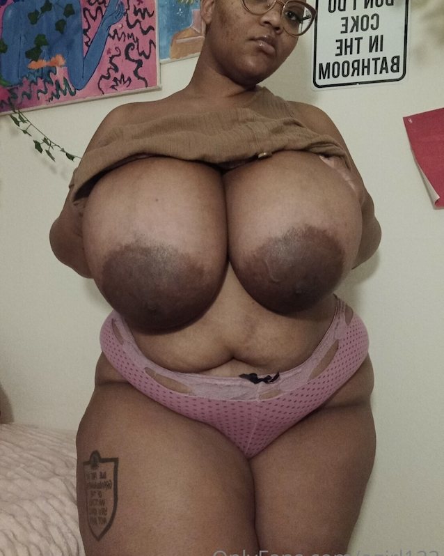 glasses ebony huge tits