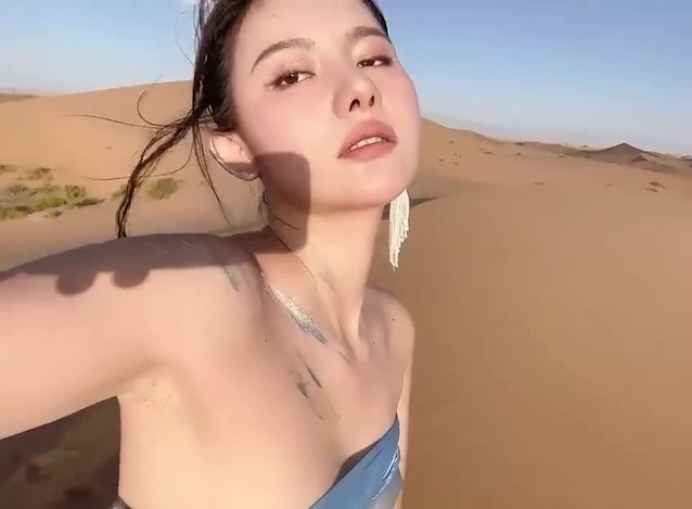 chinese, asian, nude, desert, exhibitionist