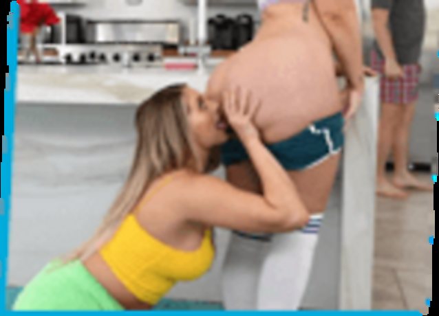 big ass threesome kitchen