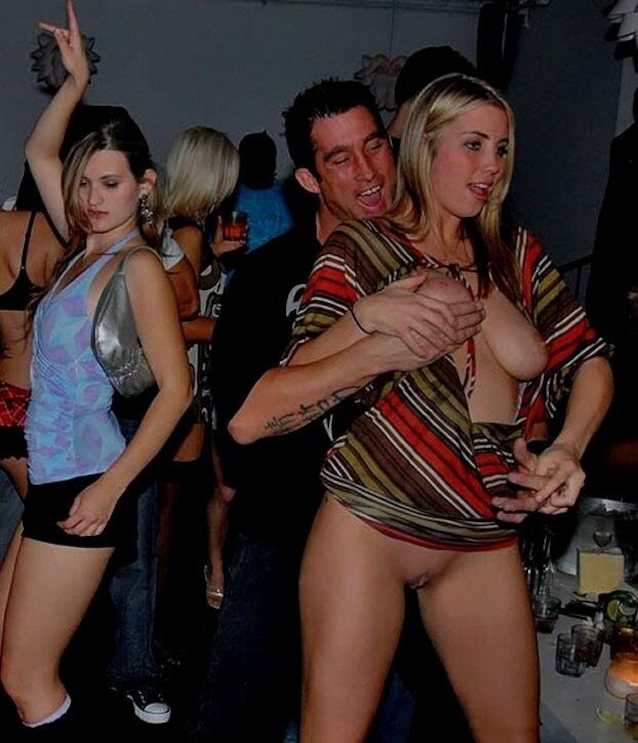 groping, public, blonde, party, bottomless