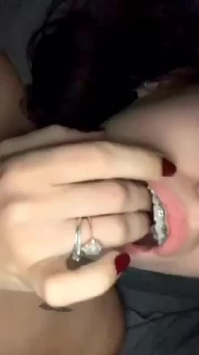 brunette, fingering, masturbation, braces, tattoos