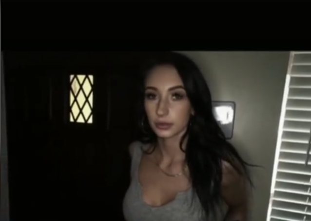 tatto, black hair, big tits, pov