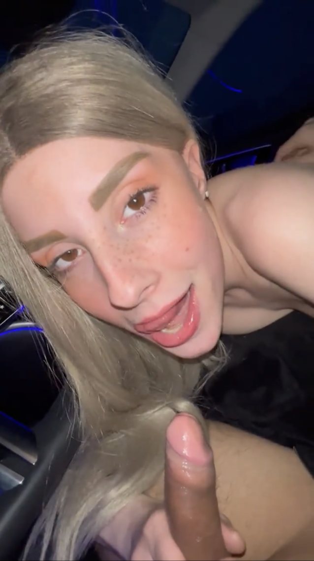 blonde deepthroat car