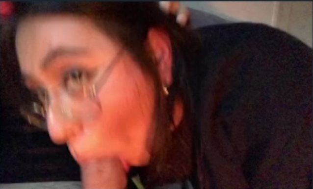 brunette, earrings, glasses, blowjob, facefuck