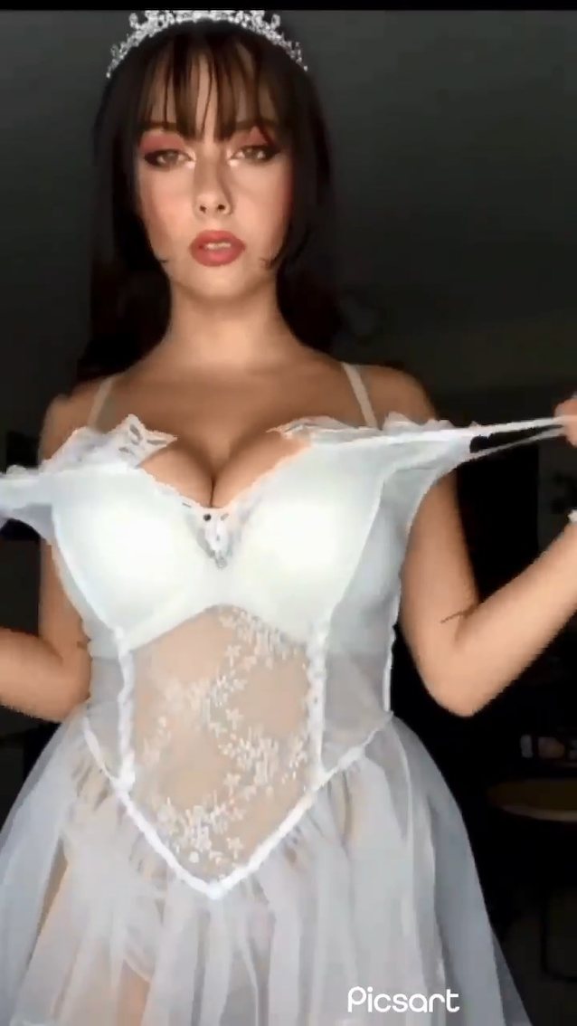 big tits, white dress, tits, dress, boobs