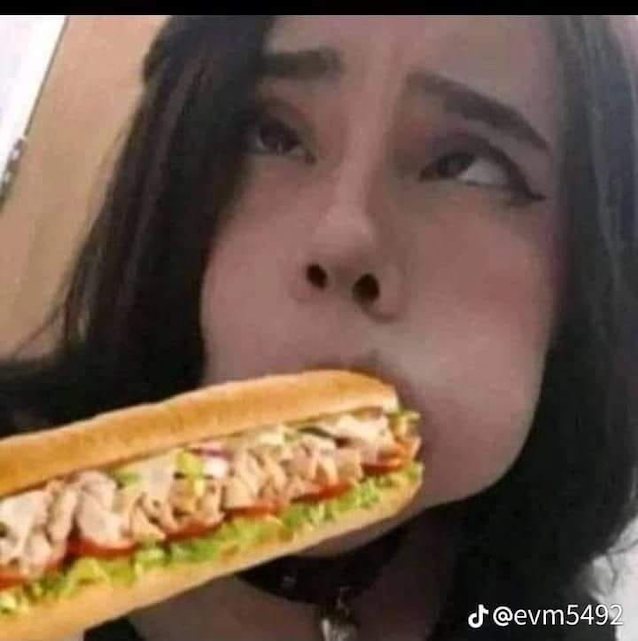 brunette blowjob hot dog