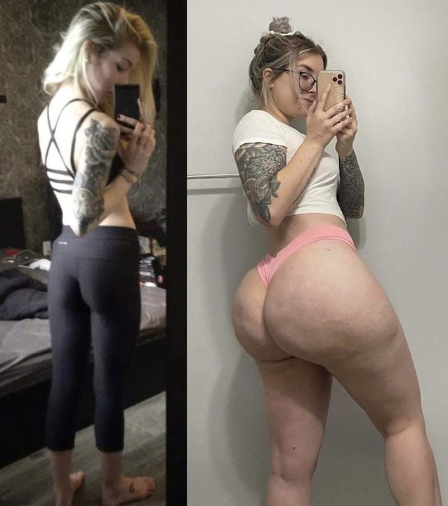 blonde, big butt, tattoo, curvy, big ass