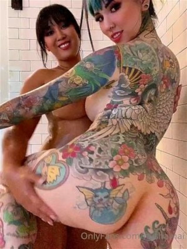 asian, tattoos, shower, onlyfans