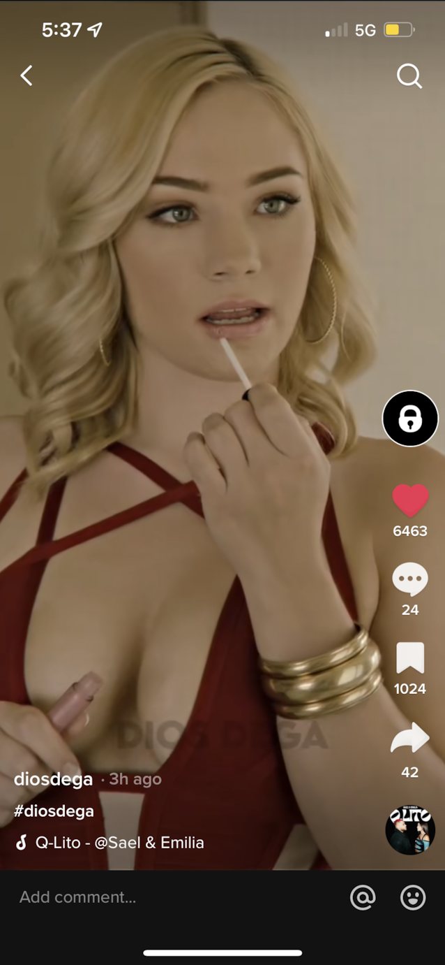 blonde tattoos red dress