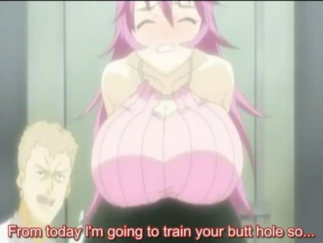 hentai, big tits, pink hair