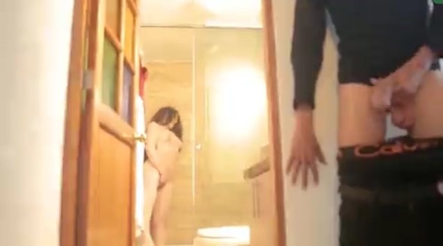 voyeurism, cumshot, shower, sneaky, squirting